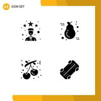 Universal Icon Symbols Group of Modern Solid Glyphs of best berry star thanksgiving cranberry Editable Vector Design Elements