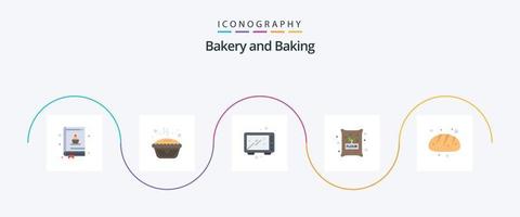 Baking Flat 5 Icon Pack Including bakery. ingredients. baking. flour. oven vector