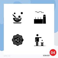 Solid Glyph Pack of 4 Universal Symbols of aromatic accustic spa cooling tower idea Editable Vector Design Elements