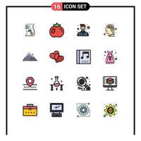 16 Creative Icons Modern Signs and Symbols of mountain brain tomato artificial entrepreneur Editable Creative Vector Design Elements