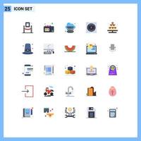 Set of 25 Modern UI Icons Symbols Signs for lover cake hosting bathroom fan Editable Vector Design Elements