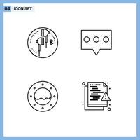 4 User Interface Line Pack of modern Signs and Symbols of headphone porthole bluetooth comment file Editable Vector Design Elements