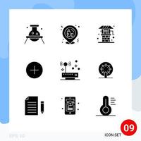 9 Solid Glyph concept for Websites Mobile and Apps hardware contact placeholder add well Editable Vector Design Elements