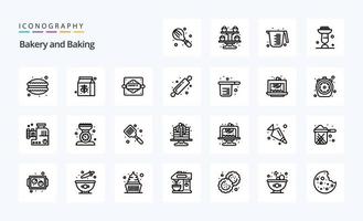 25 Baking Line icon pack vector