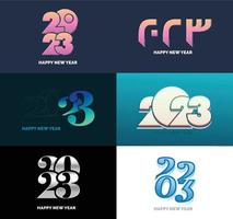 Big Set of 2023 Happy New Year logo text design 2023 number design template vector