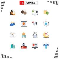 Pictogram Set of 16 Simple Flat Colors of security shield dessert renewable clean energy Editable Pack of Creative Vector Design Elements