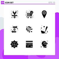 Modern Set of 9 Solid Glyphs and symbols such as china interchange geo finance duty Editable Vector Design Elements