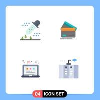 4 User Interface Flat Icon Pack of modern Signs and Symbols of chemical test finance pipette dropper business shopping Editable Vector Design Elements