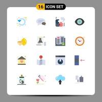 Modern Set of 16 Flat Colors and symbols such as food science chatting lab biology Editable Pack of Creative Vector Design Elements