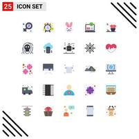 Set of 25 Vector Flat Colors on Grid for living setting watch laptop computer Editable Vector Design Elements