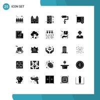 Set of 25 Modern UI Icons Symbols Signs for tool brush cross paint roller share Editable Vector Design Elements