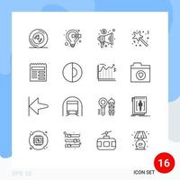 Modern Set of 16 Outlines and symbols such as award star seo stick trade Editable Vector Design Elements