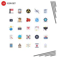 25 Thematic Vector Flat Colors and Editable Symbols of condensed human fire vision face Editable Vector Design Elements