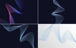 Collection of geometric minimal lines pattern set vector