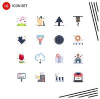 16 Thematic Vector Flat Colors and Editable Symbols of support fan stationary solution complex Editable Pack of Creative Vector Design Elements