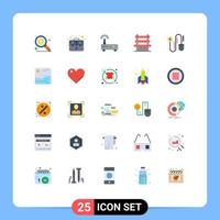 25 User Interface Flat Color Pack of modern Signs and Symbols of marketing mouse wifi waiting room Editable Vector Design Elements