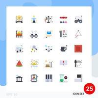 Pictogram Set of 25 Simple Flat Colors of game sharing judgment network meat Editable Vector Design Elements