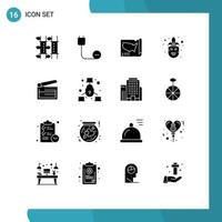 16 Creative Icons Modern Signs and Symbols of mask costume hardware carnival united Editable Vector Design Elements