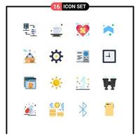 paquete de iconos de vectores de stock de 16 signos de línea y símbolos para flechas de dirección té flecha corazón paquete editable de elementos creativos de diseño de vectores