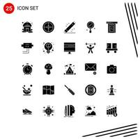 25 Universal Solid Glyph Signs Symbols of cloud search devices find hardware Editable Vector Design Elements