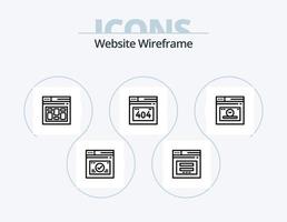 Website Wireframe Line Icon Pack 5 Icon Design. internet. page. browser. mail. browser vector