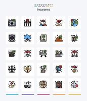 Creative Insurance 25 Line FIlled icon pack  Such As insurance. heart. property. insurance. hand vector