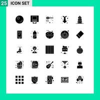 Universal Icon Symbols Group of 25 Modern Solid Glyphs of smart phone usa nectar building straight Editable Vector Design Elements