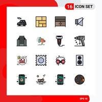 Set of 16 Modern UI Icons Symbols Signs for building address cupboard twitter off Editable Creative Vector Design Elements