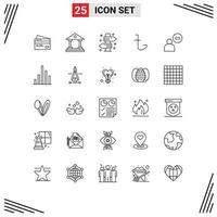 25 iconos creativos signos y símbolos modernos de bangladesh verano banco letrero tablero elementos de diseño vectorial editables vector