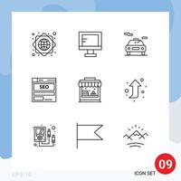 9 Creative Icons Modern Signs and Symbols of water tech electric seo data Editable Vector Design Elements