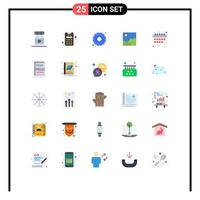 User Interface Pack of 25 Basic Flat Colors of browser education settings back to school picture Editable Vector Design Elements