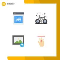 Modern Set of 4 Flat Icons Pictograph of api photo software cycle hand Editable Vector Design Elements
