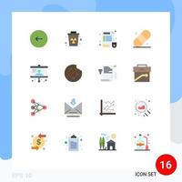 16 iconos creativos signos y símbolos modernos del informe de parche de basura de yeso gráfico paquete editable de elementos creativos de diseño de vectores