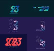 Big Set of 2023 Happy New Year logo text design 2023 number design template vector