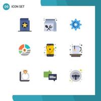 paquete de iconos de vectores de stock de 9 signos y símbolos de línea para análisis de negocios configuración de gráficos de aprendizaje elementos de diseño de vectores editables