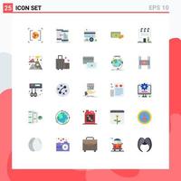 Group of 25 Modern Flat Colors Set for money coins move dollar plus Editable Vector Design Elements