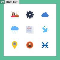 Universal Icon Symbols Group of 9 Modern Flat Colors of cafe thanksgiving cloud lightning autumn Editable Vector Design Elements