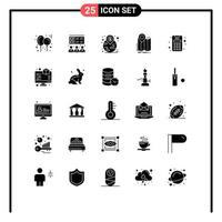 Universal Icon Symbols Group of 25 Modern Solid Glyphs of credit route investment navigation location Editable Vector Design Elements