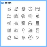 25 Creative Icons Modern Signs and Symbols of line development data design vpn Editable Vector Design Elements