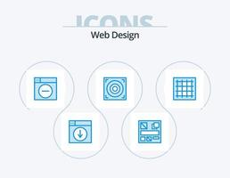 Web Design Blue Icon Pack 5 Icon Design. drawing. grid. web. speaker. web vector