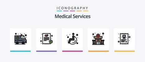 Medical Services Line Filled 5 Icon Pack Including . medicine. bandage. medical. health. Creative Icons Design vector