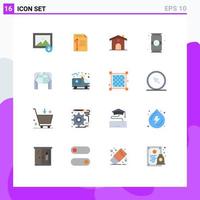 Set of 16 Modern UI Icons Symbols Signs for soft drink coffee write cane wedding Editable Pack of Creative Vector Design Elements
