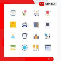 16 Universal Flat Colors Set for Web and Mobile Applications box fly balloon ai balloon valentine Editable Pack of Creative Vector Design Elements