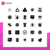 Set of 25 Modern UI Icons Symbols Signs for person abilities cogwheel profile businessman Editable Vector Design Elements