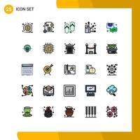 Set of 25 Modern UI Icons Symbols Signs for gear chat spa business spa Editable Vector Design Elements