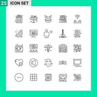 Set of 25 Modern UI Icons Symbols Signs for route navigation rabbit guide easter Editable Vector Design Elements