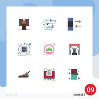 User Interface Pack of 9 Basic Flat Colors of sprint iteration funny agile data Editable Vector Design Elements