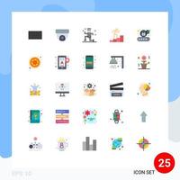 Pictogram Set of 25 Simple Flat Colors of creative security running login account Editable Vector Design Elements