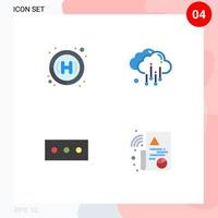 Pictogram Set of 4 Simple Flat Icons of clinic graph cloud password 5 Editable Vector Design Elements