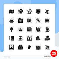 Stock Vector Icon Pack of 25 Line Signs and Symbols for sales cyber monday judgment pc device Editable Vector Design Elements